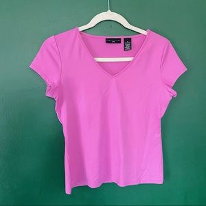 Apostrophe Pink Short Sleeve Nylon Shirt Small